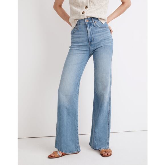 Madewell High-Rise Flare Jeans Size 25 Conwell Blue Boho Casual Staple 60s 70s - Picture 1 of 14